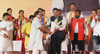 Chief Minister Devendra Fadnavis & RPI Chief Ramdas Athawale during Campaign Rally in Mumbai.