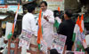 Dindoshi Assembly MLA Rajhans Singh with Team to Protest Against Petrol & LPG Price Hike at Malad.