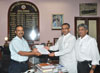 MLA & STATE MINISTER (STATUS) AMIN PATEL MEETS BEST GENERAL MANAGER O.P.GUPTA  AT BEST BHAVAN MUMBAI .
