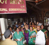 Congress Party Corporators Protest at BMC Head Office Azad Maidan Mumbai.
