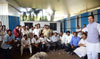 Congress Party Leaders Meeting with Taxi Rickshaw Union at Domestic Airport.
