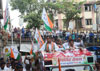 South Mumbai Congress/NCP/PRP (Kawade) Republican Party of India(Democratic)Alliance MP.Candidate Milind Deora Election Campaign Rally in South Mumbai Parliamentary Constituency at Bhendi Bazaar Assembly. South Mumbai Congress/NCP/PRP (Kawade) Republican Party of India(Democratic)Alliance MP.Candidate Milind Deora Election Campaign Rally in South Mumbai Parliamentary Constituency at Bhendi Bazaar Assembly.