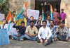 NSUI PRESIDENT SURAJ SINGH THAKUR WITH HIS TEAM PROTESTED AT MUMBAI UNIVERSITY (FORT CAMPUS).