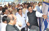 CHIEF PRITHVIRAJ CHAVAN MINISTER NARAYANRAO RANE & MPCC.PRESIDENT AT JAITAPUR
