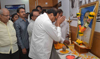 Maharashtra Pradesh Congress Committee Paying Homage to Bharat Ratna Former Prime Minister Late Rajiv Gandhi on his 71th Birth Anniversary in Presence of Opposition Leader Radhakrishna Vikhe Patil at Tilak Bhavan.