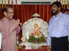 SHIV SENA LEADER MANOHAR JOSHI MEETS RPI PRESIDENT & EX.M.P. RAMDAS ATHAWALE DOING GANESH POOJA AT DADAR.