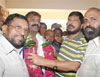 RPI LEADER RAMDAS ATHAWALE AT SAVIDHAN BUNGLOW BANDRA.