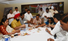 Mumbai Congress President Sanjay Nirupam with Party Workers Opened Money Boxes Collected For Nepal Earthquake Relief Fund.