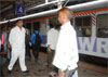 GUARDIAN MINISTER JAYANT PATIL AT W R BOMBAY CENTRAL STATION IN TRAIN.